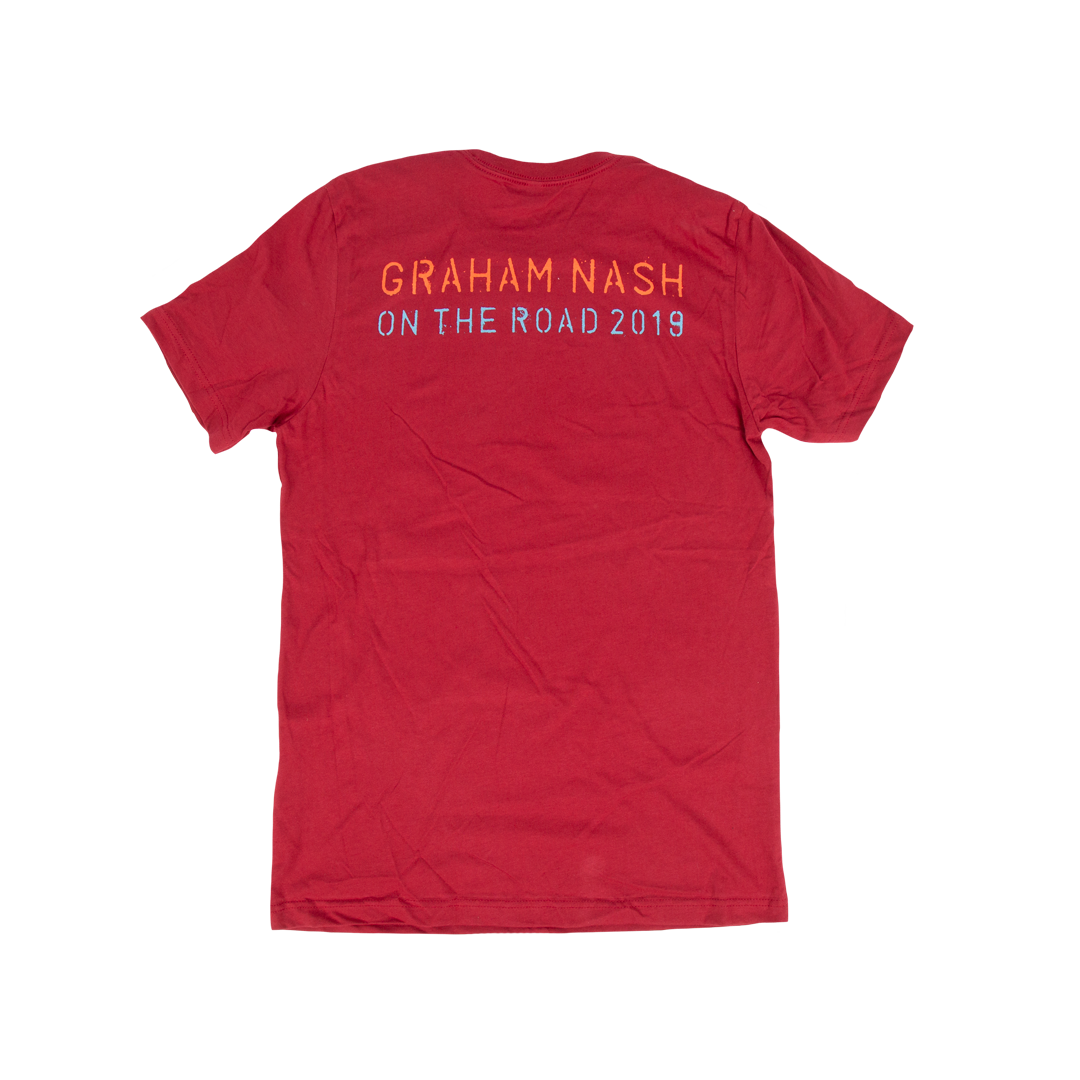 2019 on the road red tee back Graham Nash
