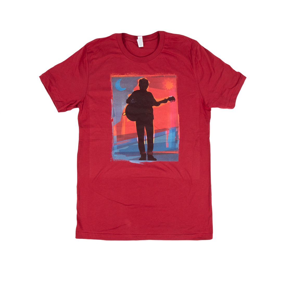 2019 on the road tour red tee front Graham Nash 